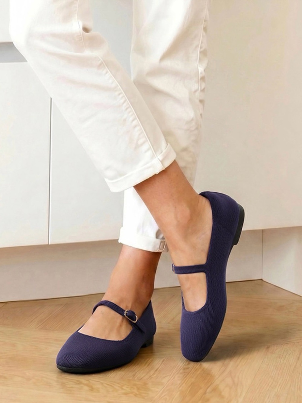 DREAM PAIRS
Ascenelle Mary Jane Flats with Buckle Strap Knit Edition shoes 8